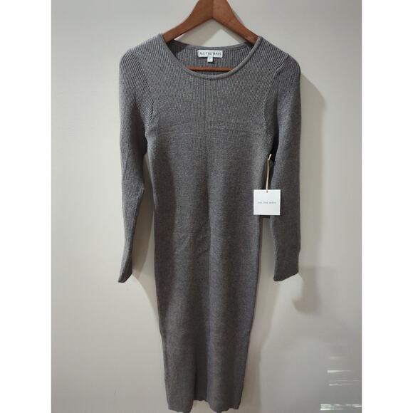 Revolve All The Ways Gray Knit Ribbed Dress NWT - Picture 6 of 6